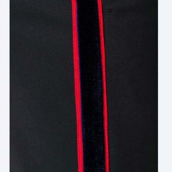 Calvin Klein-205W39NYC-RAF Simon’s  Women’s Black Pants with Red/Velvet Stripe - Picture 4 of 14
